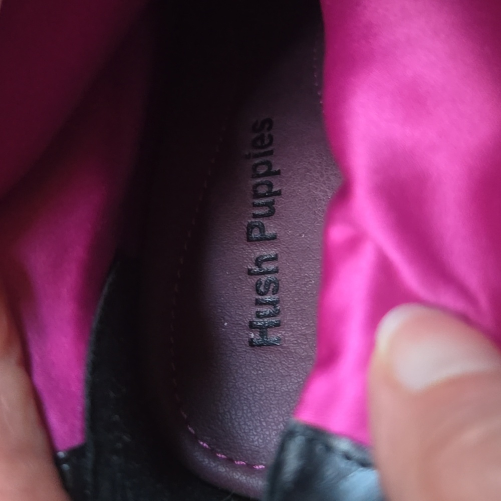 Hush Puppies Black And Burgundy Leather And Suede Booties - Picture 10 of 13